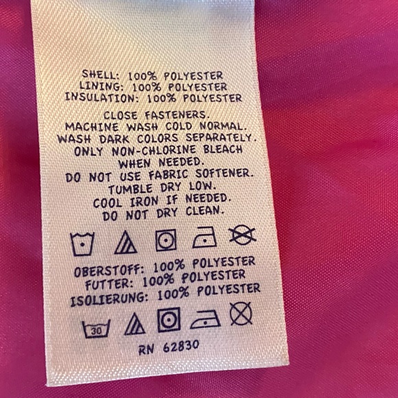 Lands' End 💜Girl's Puffer Vest 💜7-8 years 💜Pink Hearths - Picture 4 of 7